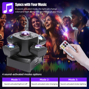 Iluminação de Palco DMX512 Ativada por Som Controle Remoto Auto Run Master Slave 18CH CRI90 Casamento Festa KTV Bar Clube Casa - Product Image 2