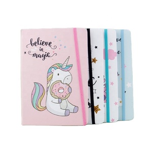 Unicorn Cartoon <strong>Printed</strong> A5 <strong>Notebook</strong> Hardfaced <strong>Elastic</strong> Band Net Red A5/A6/A7 Stationery Series Paper Ledger Diary Notepad - Product Image 1