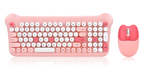 Venta al por mayor teclas redondas lindo 2,4 GHz BT teclado inalámbrico conjunto de ratón teclado inalámbrico y ratón combinado para ordenador PC - Product Image 3