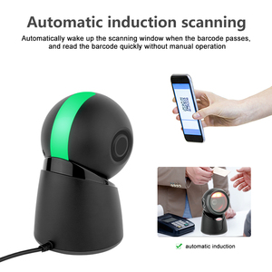 Luckydoor เครื่องสแกนบาร์โค้ด2D ตั้งโต๊ะแบบมีสายเครื่องอ่านโค้ด QR แบบใช้มือหมุนฟรี - Product Image 6