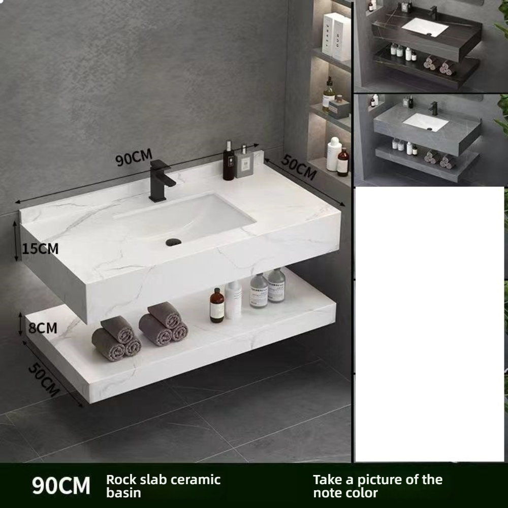 Pots suspendus à double paroi en dalle de roche, 90 cm