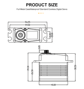CYS-BLS5840 7.4V Servo Brushless digitale 40kg ad alta coppia Coreless motore in metallo 1/10 scala telecomando RC barca RC parti Accs - Product Image 4