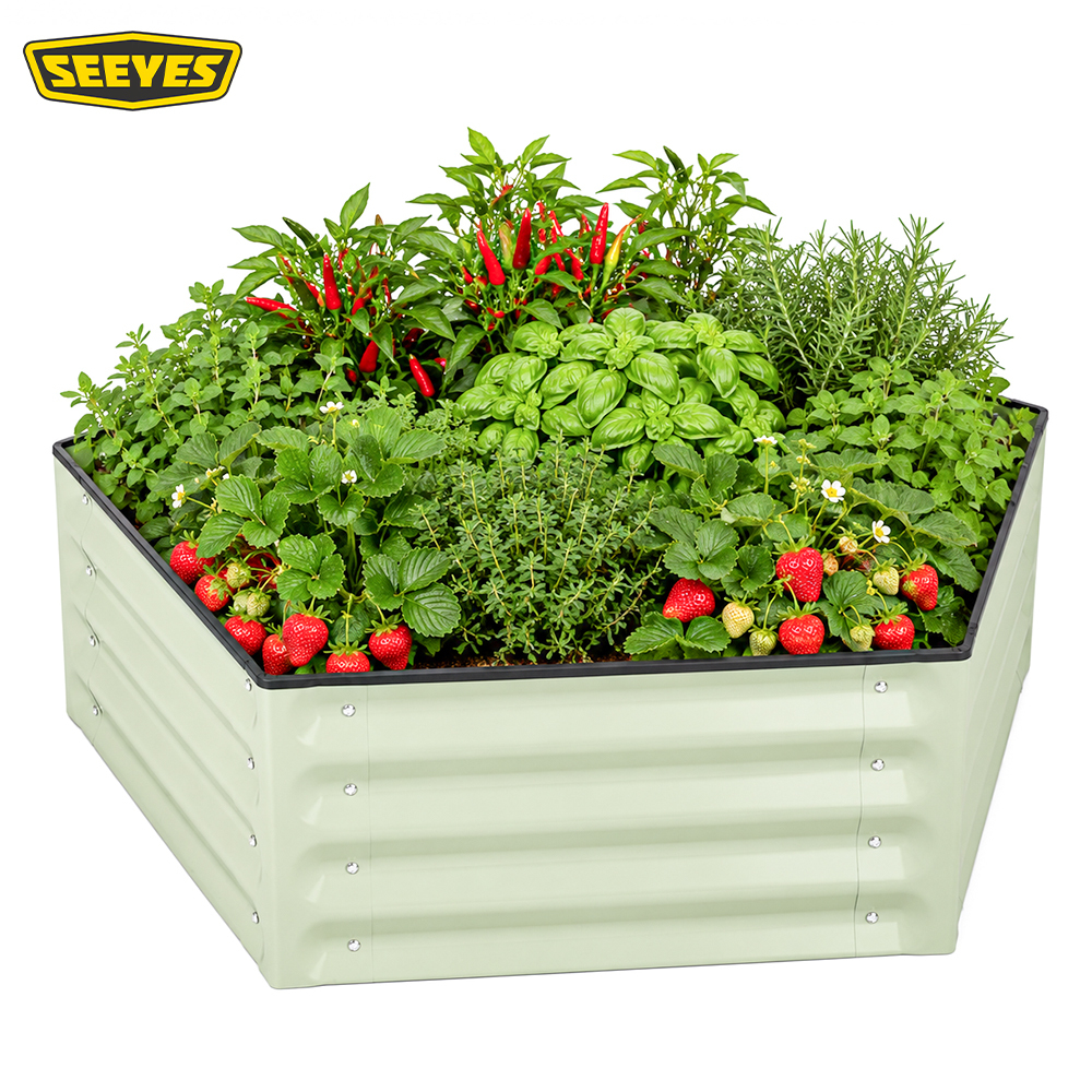 Vert clair + lit de jardin surélevé