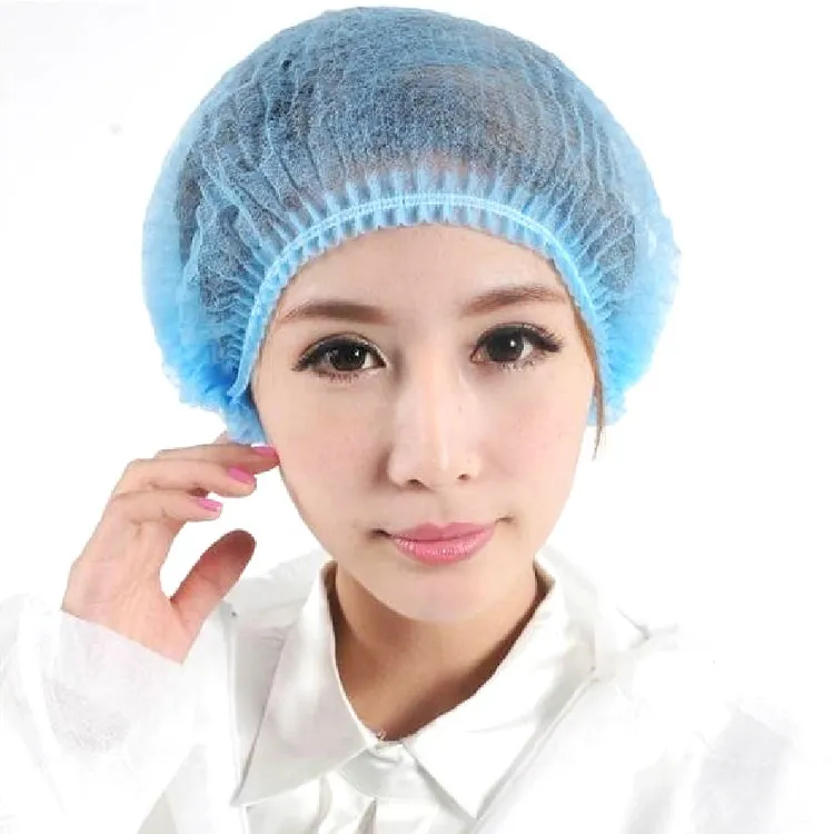 Oem Non-woven Disposable Dust Strip Cap Round Head Cover / Hair Net Mob Caps