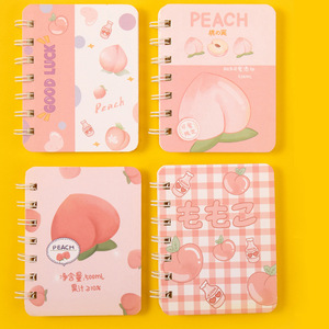 Cuaderno Kawaii con bobina personalizado, Mini cuaderno en espiral de dibujos animados, diario A7, papel de escritura, papelería, cuaderno diario