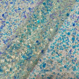 9mmルーズスパンコール生地ゴールデンシート真珠刺繍レース女の子用ウェディングドレス子供用ニットテクニック - Product Image 6