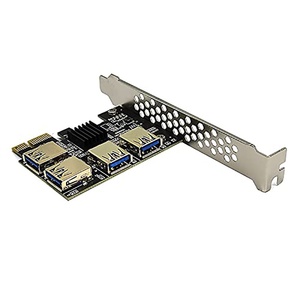 PCI Express ตัวคูณอะแดปเตอร์ Riser,PCIe 1 A 4-16X /E 1X 4ภายนอก USB 3.0 - Product Image 2