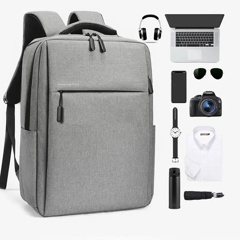 Wasserfeste Nylon 15,6 17 Zoll Laptop Rucksäcke für Mann Business Travel Rucksack Casual Rucksäcke mit USB-Aufladung