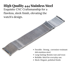 Thép không gỉ Milanese vòng lặp smartwatches ban nhạc 444 thép không gỉ Lưới Vòng lặp đôi từ Clasp thay thế dây đeo đồng hồ - Product Image 2