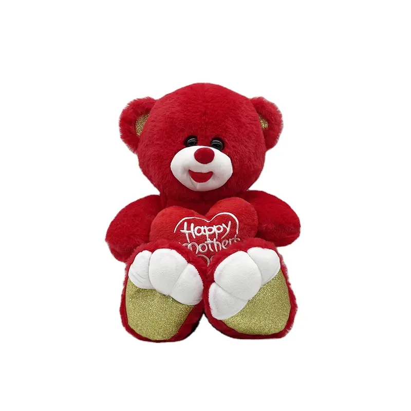 Oso de peluche de regalo del Día de Monther de alta calidad con juguetes de peluche de corazón bonito regalo animal de dibujos animados oso de peluche muñecas