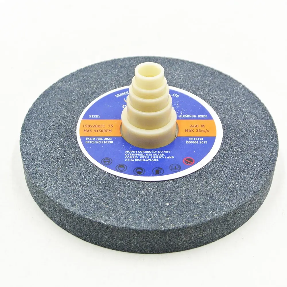 MPa Disetujui Alat Abrasive Lurus Grinding Wheel Aluminium Oxide untuk 6Inch Bench Grinder