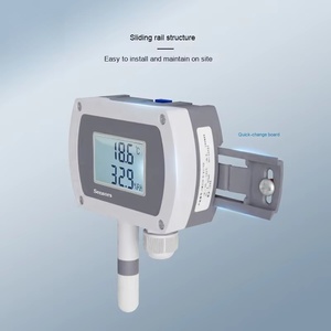 CWS19 Transmisor de temperatura y humedad montado en la pared 485 Pantalla LCD Sensor de plástico ABS para pista de instalación 4-20 ODM