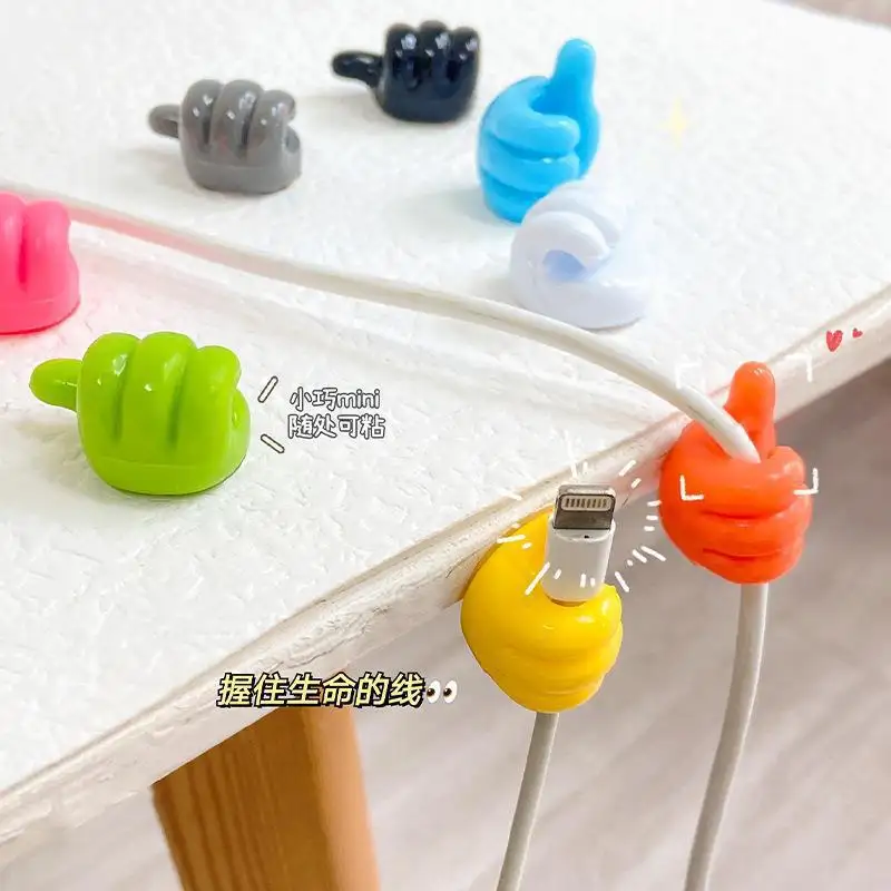 Ready to ShipIn StockFast DispatchWholesale Cute Thumb Hooks Wire Organizer Wall Hooks Hanger Strong Wall Storage Holder For Kitchen Bathroom