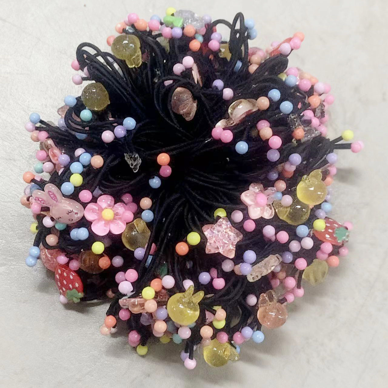 Élastique à cheveux pour enfants de couleurs mélangées