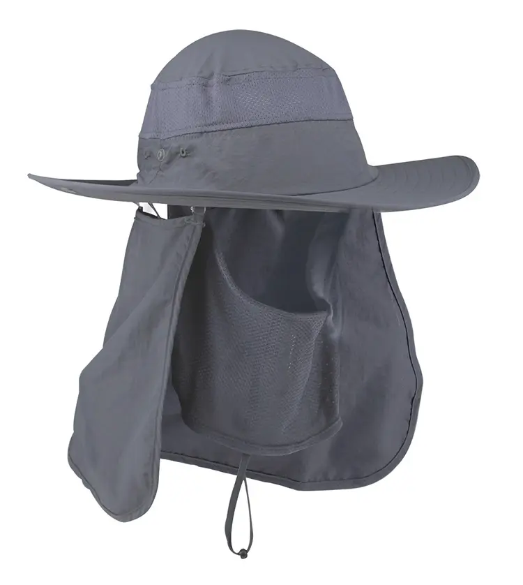 Staccabile UPF 50 + paraorecchie impermeabile e collo protezione solare escursione da caccia cappello da pesca cappello con patta collo cappello a secchiello tinta unita