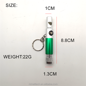 Promosyon hediye 3 in 1 alüminyum çok renkli küçük acil meşale düdük ve pusula ile LED anahtarlık el feneri - Product Image 2