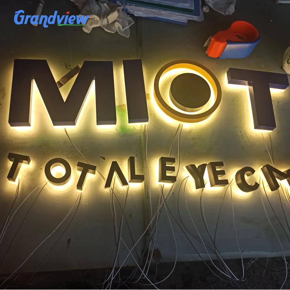 Wholesale Custom Brand Name Sign Backlit Channel Letter Sign Board Led Backlit Illuminated Sign