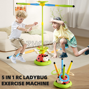 Zhorya เครื่องออกกำลังกายเต่าทอง5 in 1 RC ชุดของเล่นกีฬาเด็กเกมกระโดดแหวนโยนเกม stomping เปิดตัวของเล่นยิงจรวด - Product Image 2