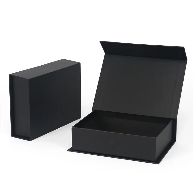 Scatole regalo per imballaggio Flip Top in cartone con Logo personalizzato confezione regalo con chiusura magnetica nera di alta qualità
