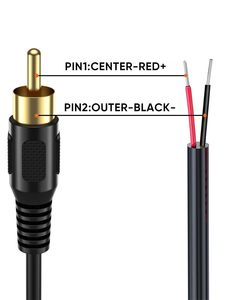 有线电视2包3.3英尺20AWG RCA扬声器线适配器音频视频影音接收器电视低音炮兼容2根裸线RCA - Product Image 4