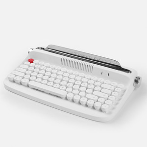 English Version Bluetooth Wireless Office Typewriter <strong>Keyboard</strong> Tablet Computer Fashionable Retro Round Keycap for IPad <strong>Keyboard</strong>