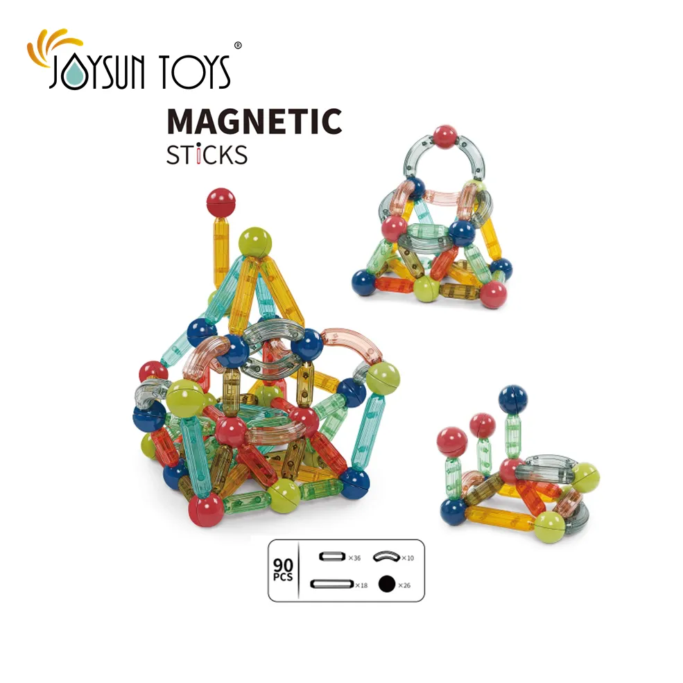 Barre magnetiche trasparenti sfere e aste magnetiche Set di blocchi di bastoncini da costruzione giocattoli educativi con magnete a stelo impilabili per bambini