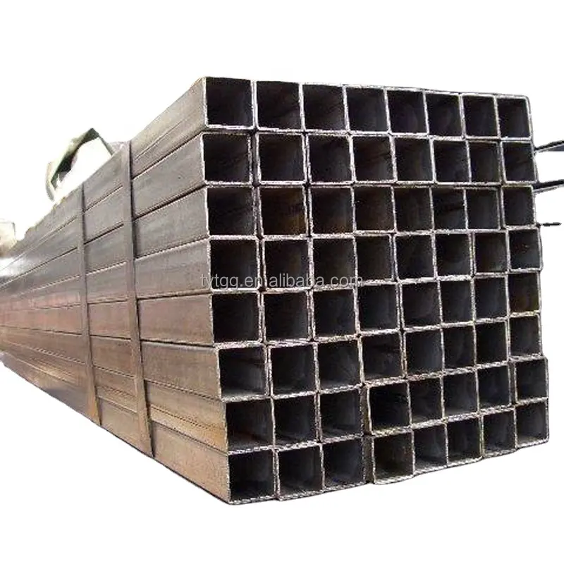 China fábrica MS ERW soldado laminado en caliente negro carbono cuadrado sección rectangular hueca tubo de acero