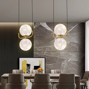 Nordic camera da letto di illuminazione luna netto da comodino rosso piccolo lampadario di arte moderno e minimalista ristorante bar lampada