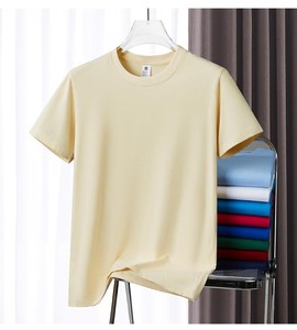 HIC <span class=keywords><strong>2025</strong></span> yeni 200gram düz renk boş % 100% pamuk boy kısa kollu erkek t-shirt