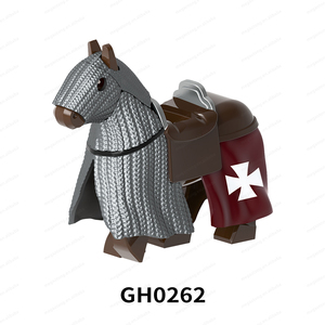 GH0261-0262中世纪系列的黎波里耶路撒冷战马街区军事人物积木套装教育儿童玩具