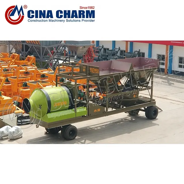 25/35/60/ 90m3 China Mobile Concrete Batching Mixing Plant with drum mixer From Manufacturer