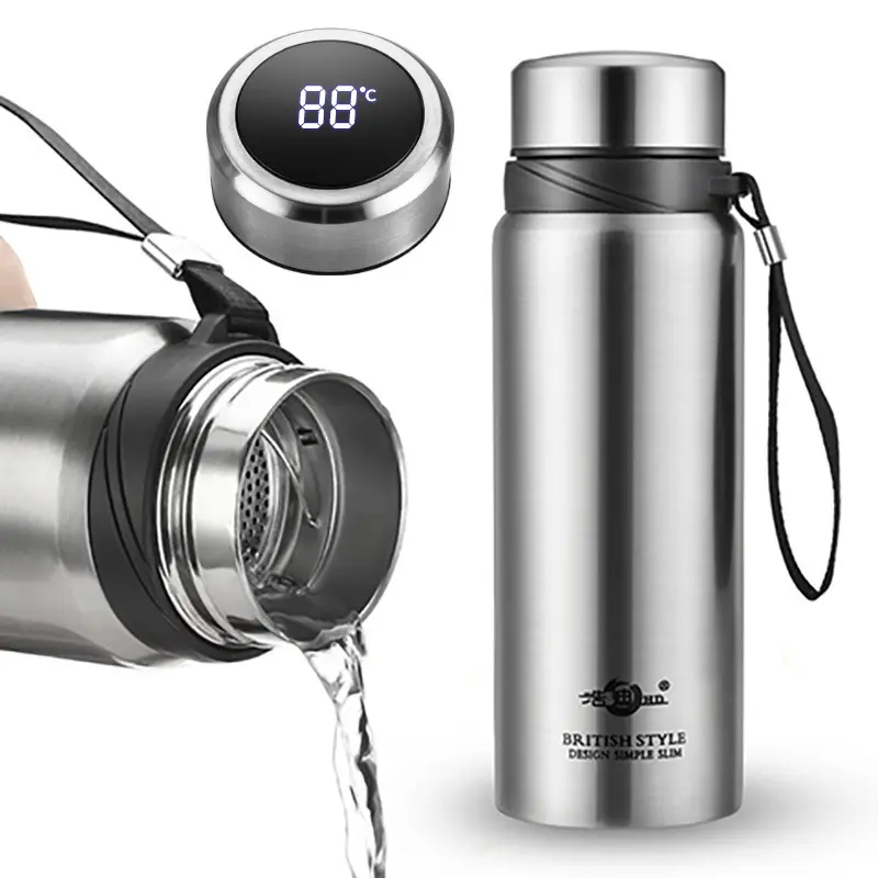 Benutzer definierte Edelstahl-Vakuumkolben-Thermo flasche mit großer Kapazität für Wasser kaffee mit optionaler LED
