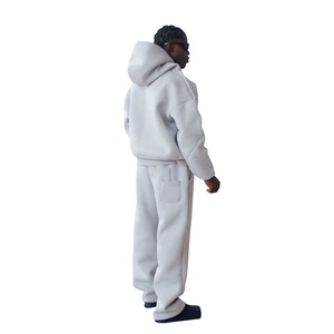 Tùy Chỉnh Thể Thao Baggy Thiết Kế loe 100% Bông Dây Kéo Tracksuit Herren Nhà Sản Xuất Hoodies Và Sweatpants Set Người Đàn Ông - Product Image 6