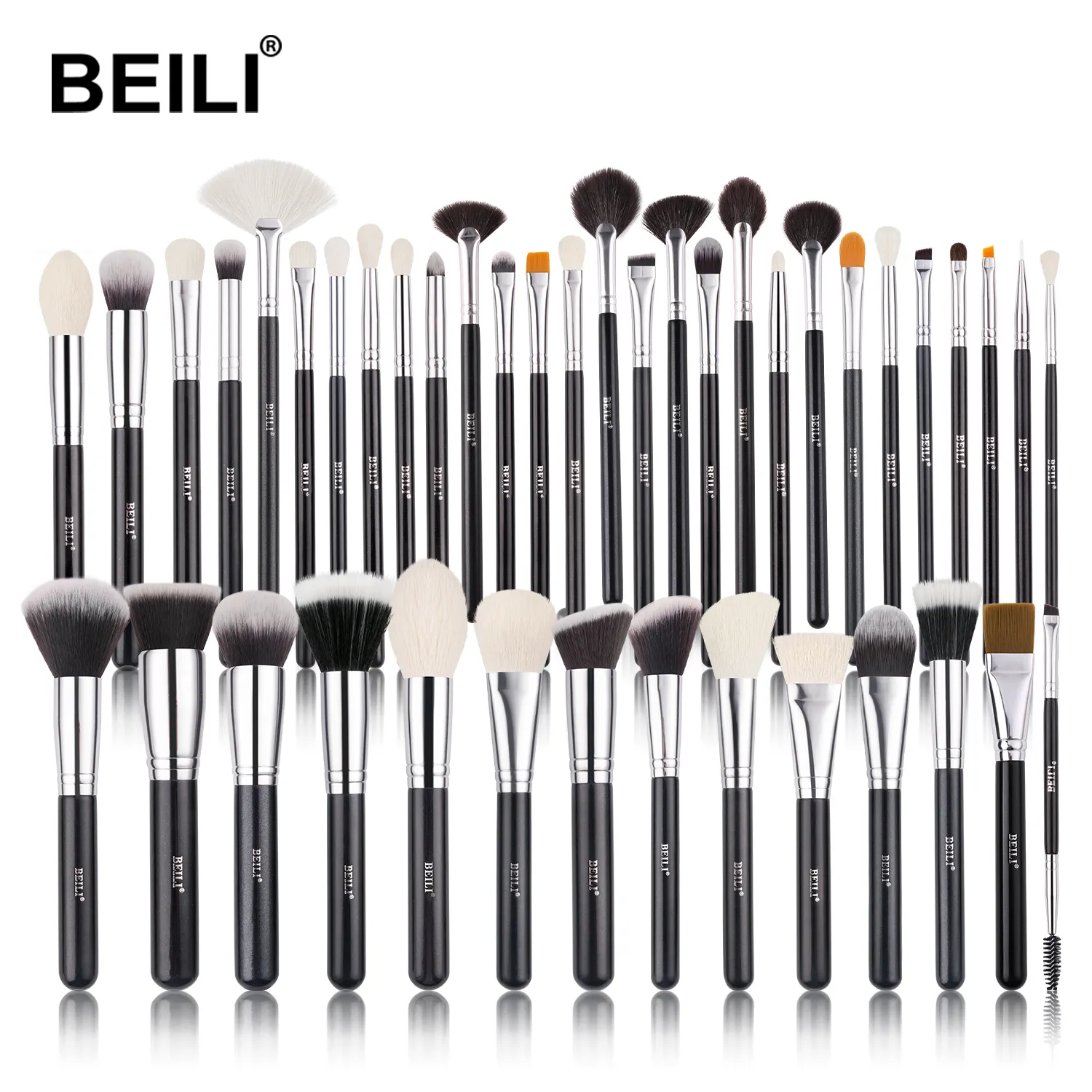 BEILI pinceau de maquillage professionnel de marque privée outils de maquillage pour débutants ensemble de pinceaux pour les yeux en poudre de luxe de haute qualité