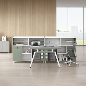 Zitai Workstation Electric Workstation Desk Designs Office Furniture Work Station Desk Staff <strong>Computer</strong> <strong>Table</strong> with Side Storage - Product Image 1