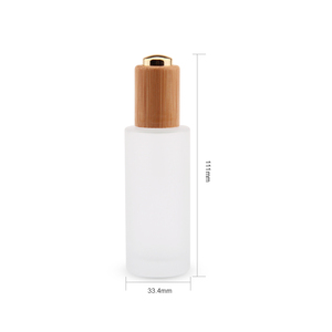 Bamboo Cap Cosmetic Packaging Essential <strong>Oil</strong> Matte Glass Dropper Bottle,frosted Cosmetics Glass <strong>Oil</strong> Bottle Dropper Bottle - Product Image 2