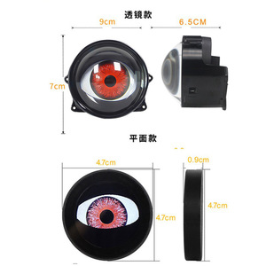 Lkt 2025ชุดปรับแต่งดวงตา3นิ้ว12V ใหม่รีโมทคอนโทรลไฟ LED ฉายภาพปีศาจเลนส์ไฟหน้าปีศาจแบบไดนามิกพร้อม6โหมด