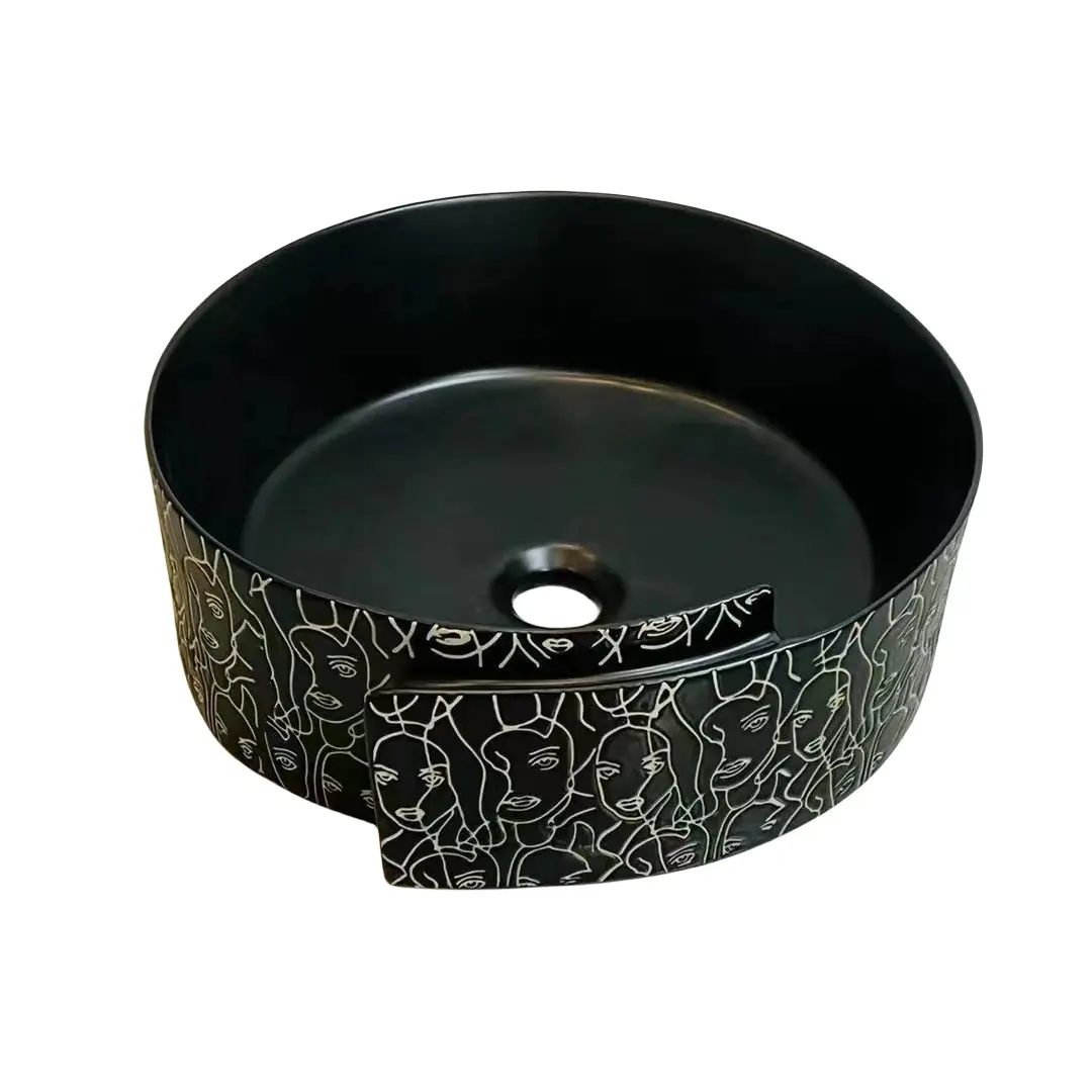 Disegno speciale modello moderno un pezzo da tavolo top lavabo in ceramica hotel lavabo di alta qualità con il prezzo di fabbrica bacino
