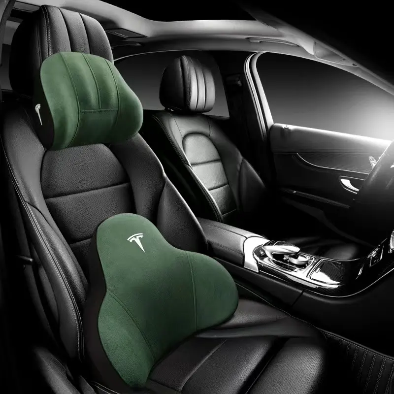 NOVO tesla acessórios model 3 apoio lombar assento de carro set personalizado tesla encosto de cabeça travesseiro model y respirável soft 3d