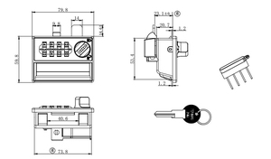 MK706 Mechanische 4-Code-Nummer ABS-Schließfach schloss für Schul schrank - Product Image 2