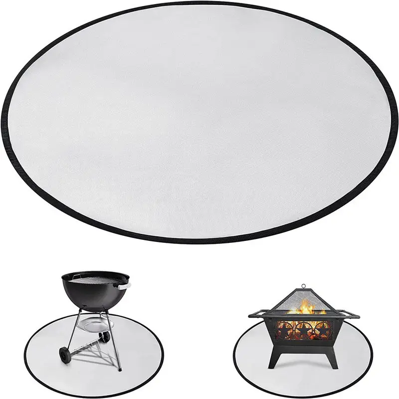 Tapis de pique-nique ignifuge OEM Tapis ignifuge d'isolation en fibre de verre pour barbecue Grill Pit Outdoor Barbecue Stove Double Face Fire Blanket