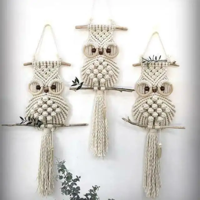 Gufo macrame parete appeso decorazione della parete decorazioni per la casa