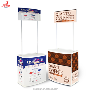 活动和派对用促销铝弹出式折叠桌聚氯乙烯促销柜台 - Product Image 1