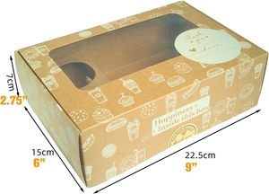 Bakery Take Out Containers <strong>2</strong> Sauce Cup Holder Window Box for Desserts Snacks Bread Oil-Proof 'Deliver to Go' Cake Box - Product Image 4