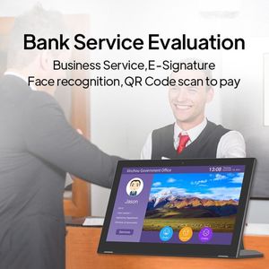 Alta qualidade l forma 15.6 polegada touch screen android 11, encomenda da posição do pagamento kiosk poe rj45 nfc desktop, tablet android - Product Image 5