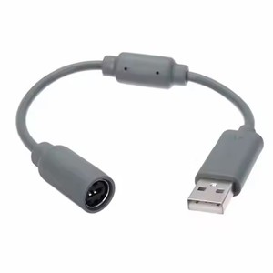 Xboxes 360有線ゲームコントローラーエクステンションケーブル用ブラックまたはダークグレーUSBアダプターコード交換 - Product Image 2