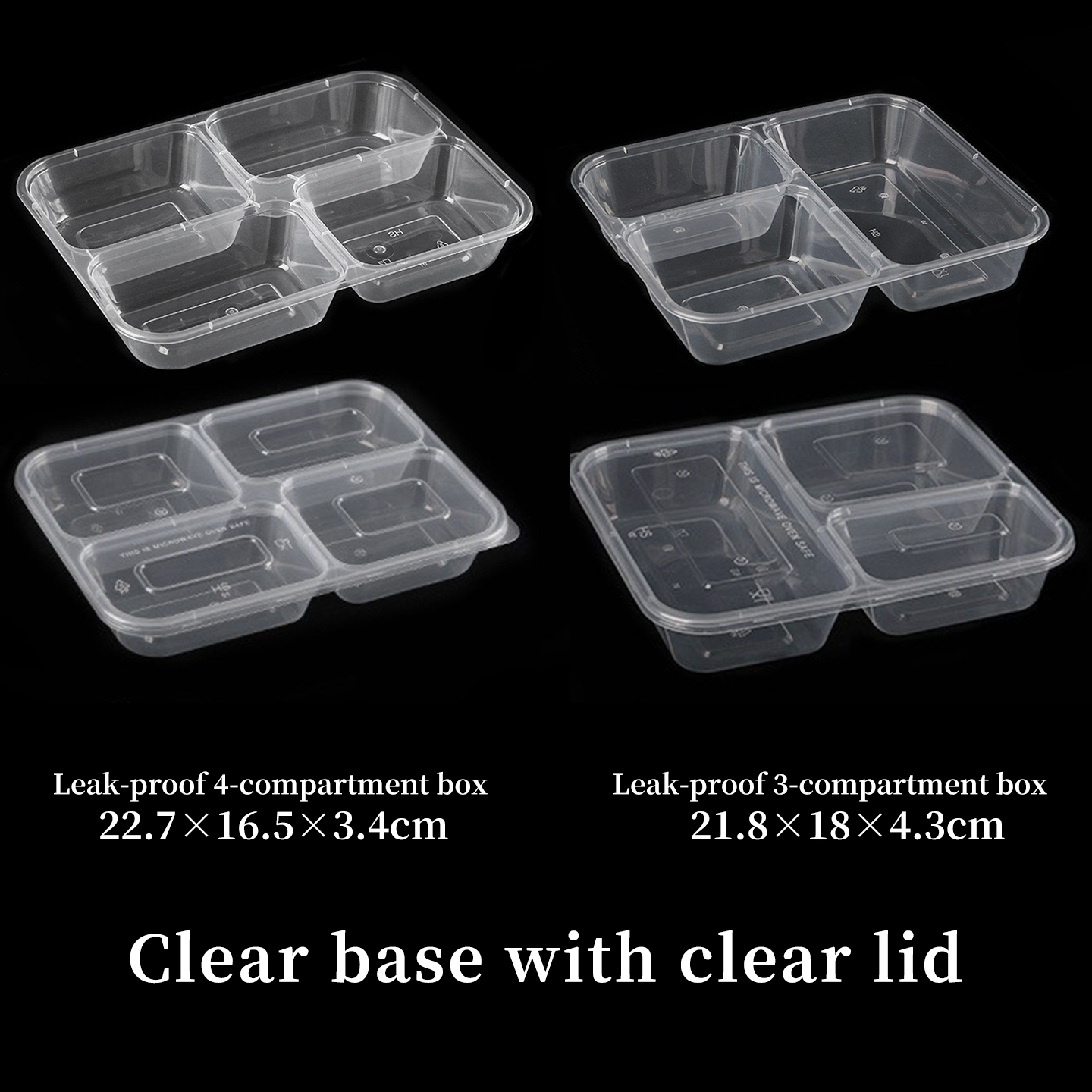 Clear base with clear lid