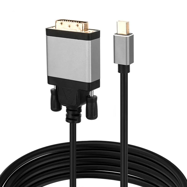 Adaptador conversor DP de alta qualidade e venda quente Mini DisplayPort para cabo DVI Mini DP para Dvi cabo de 1.8m