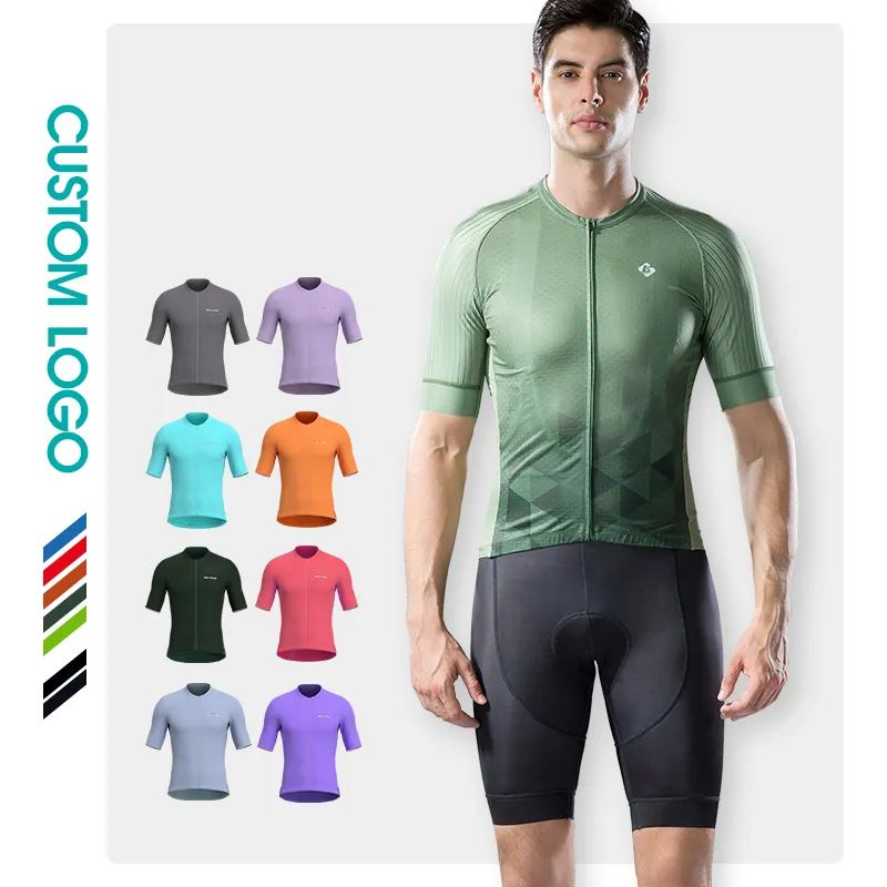 Sublimation Breathable Cycling Jersey Custom Men Bike Shirt Quick Dry Lightweight Bicycle Wear High Elastic Cycling Jersey