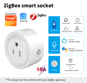 Tuya WiFi o Zigbee UK Smart Power Socket Plug con altavoz inalámbrico Alexa Control remoto universal - Product Image 2